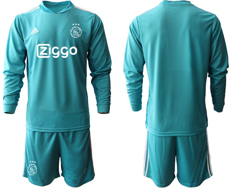 Men 2020-2021 club ajax lake blue long sleeve goalkeeper Soccer Jerseys